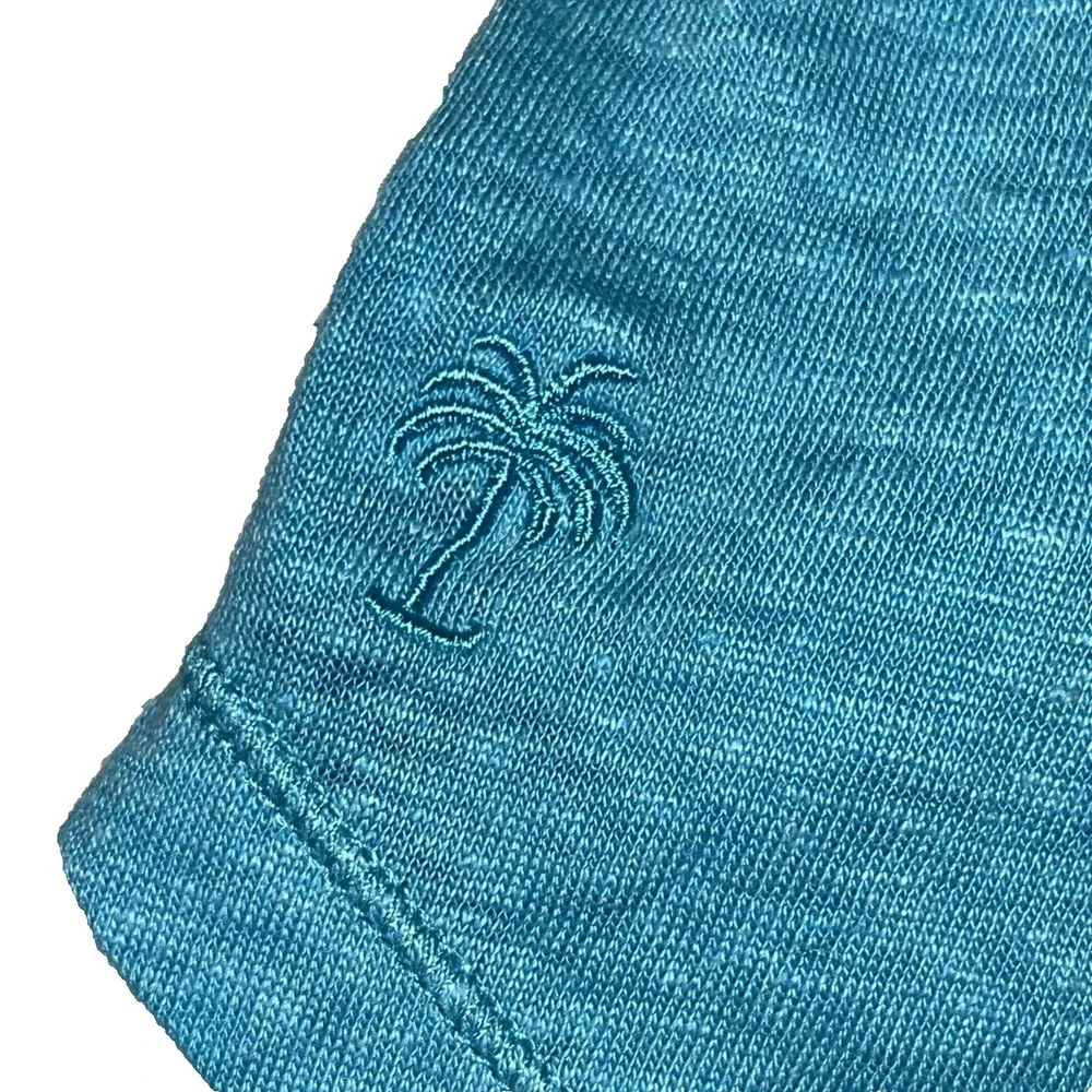 Lilly Pulitzer Large Blue 100% Linen V-Neck Pocket Tee Shirt Short Sleeve Top - Picture 5 of 7